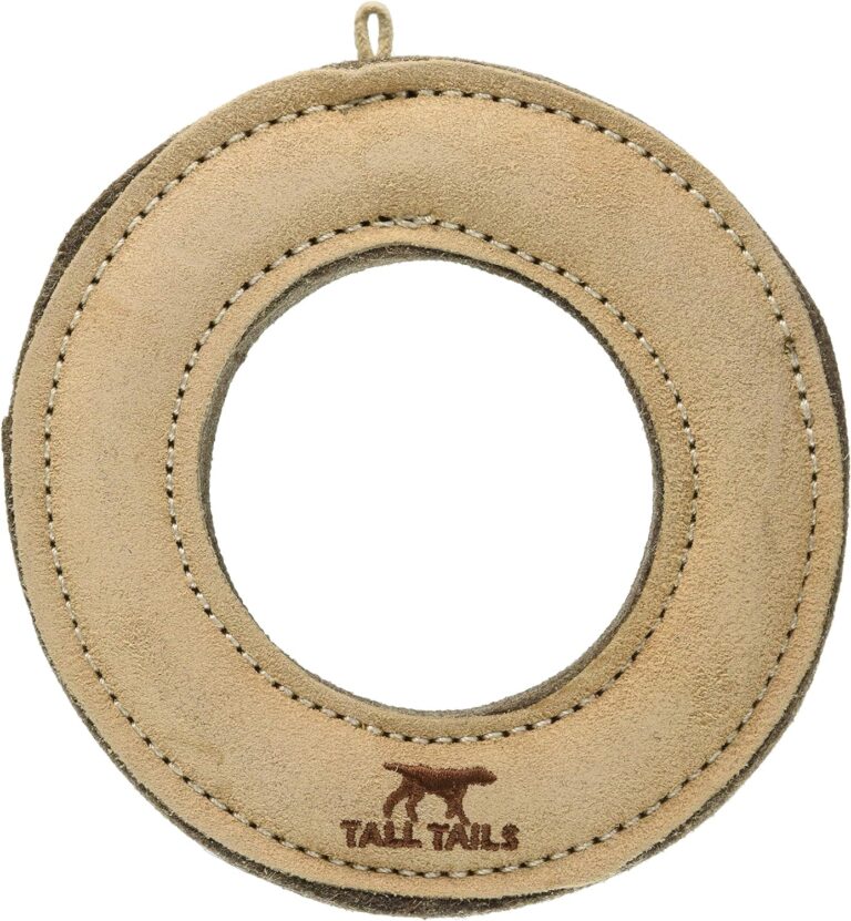 Tall Tails Natural Leather Ring Toy 7 Inches