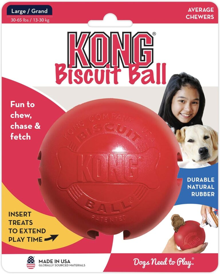 Kong Biscuit Ball Dog Toy, Red, Large