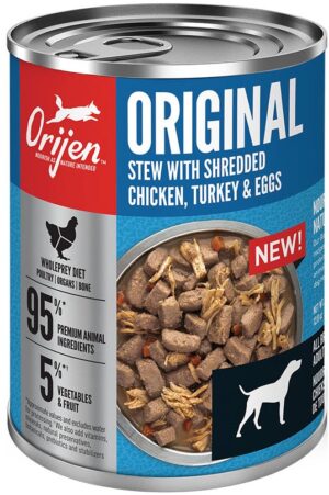 ORIJEN Original Stew Recipe with Chicken, Turkey & Eggs Wet Food, 12.8 oz