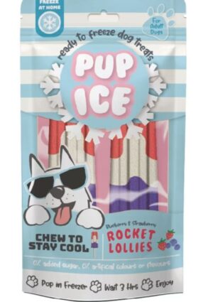 PUP ICE ROCKET LOLLIES STRAWBERRY/BLUEBERRY 2 PK