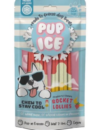 PUP ICE ROCKET LOLLIES STRAWBERRY/BANANA 2 PK