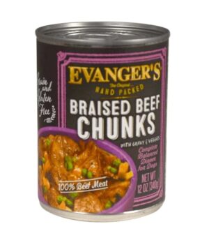 Evanger's Hand Packed Grain Free Braised Beef Chunks with Gravy Canned Dog Food