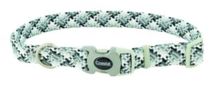 Pro Active Adjustable Woven Reflective Dog Collar, Grey Scale, 1" x 18-26"