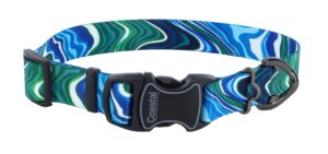 Inspire Adjustable Fashion Dog Collar, Malachite Magic, Large - 1" x 18"-26"