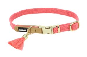 Li'l Pals® Woven Collar with Tassel, Pink, Petite Small Dog 1pc 3/8" x 8-12"