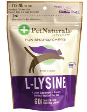 PET NATURALS L-LYSINE CAT CHEWS CHICKEN LIVER 60 CT