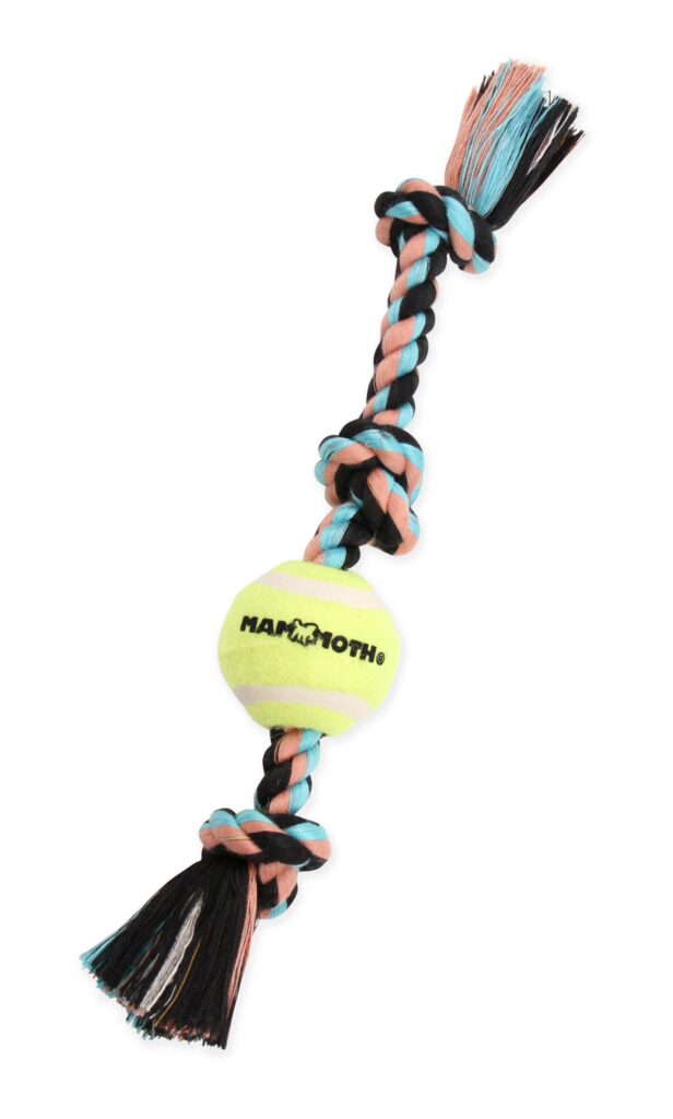 Mammoth 3 Knot Tug With Mini Tennis Ball Dog Toy 11"