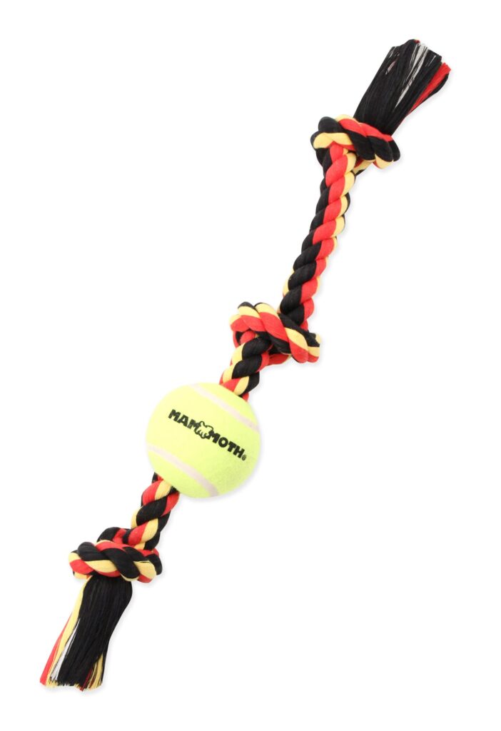 Mammoth Medium Color 3 Knot Tug W/ 3" Ball 20"