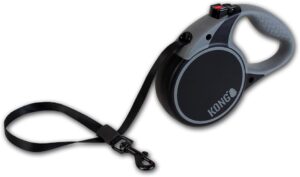 Alcott Kong Terrain Retractable Dog Leash, Medium, Black, 16' Long