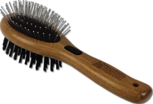 Bamboo Groom Combo Brush W/Bristles & Pins Sm/Md