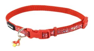 Li'l Pals® Charming Ribbon Overlay Dog Collar, Li'l Mushrooms, Petite X-Small Dog 1pc 3/8" x 6-8"