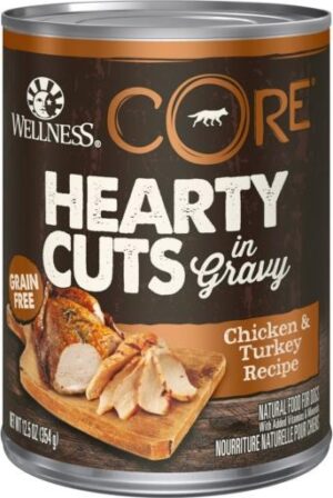 Wellness Core Natural GF Hearty Cuts Dog Food Chicken & Turkey 12 oz