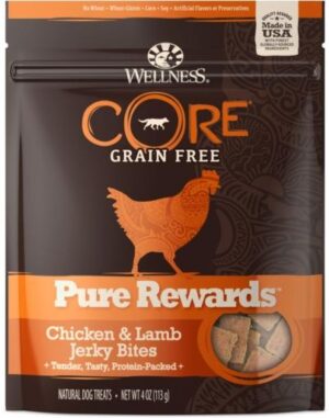 Wellness Core Natural GF Pure Rewards Jerky Bites Chicken & Lamb 4 oz