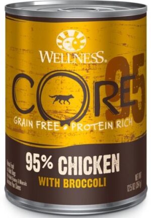 Wellness Core 95% Chicken with Broccoli Canned Dog Food  12.5 oz