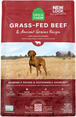 Open Farm Grass-Fed Beef and Ancient Grains Dog 22 lb