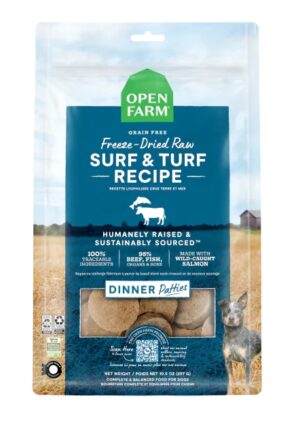 Open Farm Surf & Turf Freeze-Dried Raw Patties Dog Food 10.5 oz