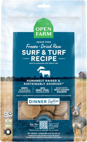 Open Farm Surf & Turf Freeze-Dried Raw Patties Dog Food  17.5 oz