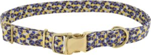 Coastal Pet Accent Metallic Adjustable Dog Collar Classic Blue Diamonds, 5/8" x 12"-18"