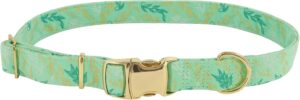 Coastal Pet Accent Metallic - Collar - Graceful Green Leaves, 5/8" x 8"-18"