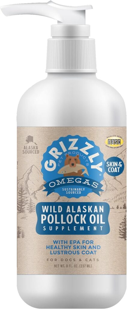 Grizzly Wild Alaskan Pollock Oil for Dogs, 8oz