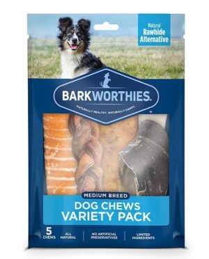 Barkworthies- Medium Breed DogChew Variety Pack (5 chews)