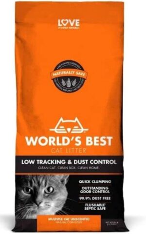 WORLD'S BEST CAT LITTER LOW TRACK & DUST CONTROL UNSCENTED 28lb