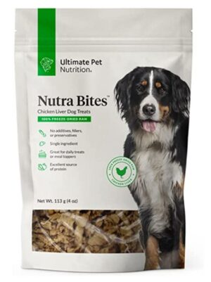 NUTRA BITES FREEZE DRIED RAW CHICKEN LIVER DOG TREATS 4 OZ