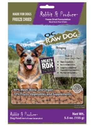 OC Raw Freeze Dried Rabbit Meaty Rox Dog Food 5.5oz