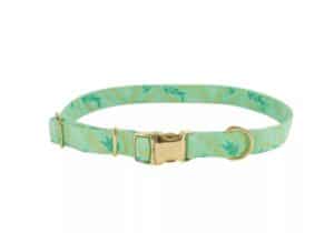 Accent Metallic Adjustable Dog Collar Graceful Green Leaves