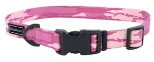 Water And Woods Adjustable Dog Collar Bottomland Pink Dog 3/4inx10-14in