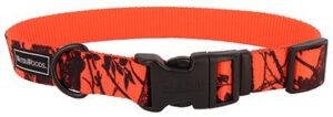 Water And Woods Blaze Adjustable Patterned Dog Collar Orange Tree Dog 1inx18-26in