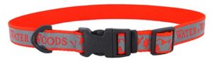 Water And Woods Adjustable Reflective Dog Collar Orange Dog 1inx18-26in