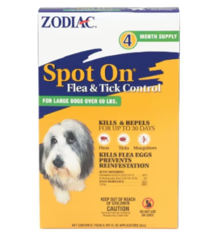 ZODIAC SPOT ON FLEA & TICK CONTROL FOR DOGS