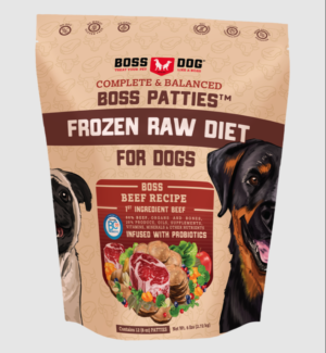 BOSS DOG FROZEN RAW DOG FOOD | BEEF PATTIES 6 LB