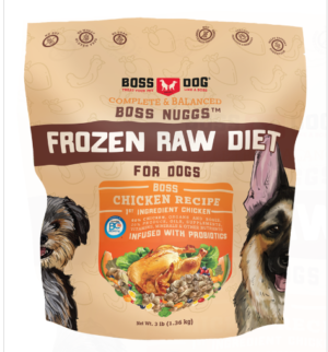 BOSS DOG FROZEN RAW DOG FOOD | CHICKEN NUGGETS 3 LB