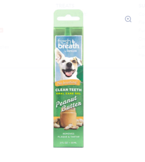 TropiClean Fresh Breath Peanut Butter Clean Teeth Oral Care Gel For Dogs 2 oz