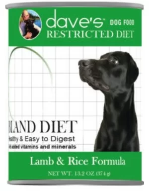 Dave's Dog Can Restricted Bland Lamb & Rice 13.2 oz