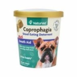 NaturVet Coprophagia Stool Eating Deterrent Plus Breath Aid Soft Chews, 70 count