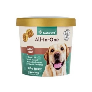 NaturVet All-In-One 4-In-1 Support 60 Soft Chews, 8.4oz