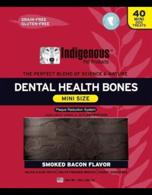 INDIGENOUS PET PRODUCTS DENTAL BONES | MINI SMOKED BACON 13.2 Oz