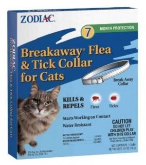 Zodiac Breakway Flea & Tick Collar For Cats, Dog Flea, Adjustable For Up To 7 Month